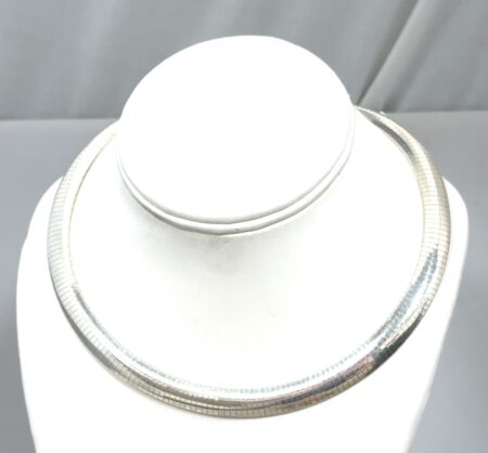 16” .925 Sterling Silver Omega 9.7mm Choker Necklace, 37.3g