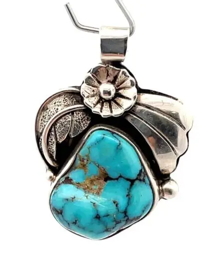 Sterling Silver Raymond Coriz Turquoise Pendant