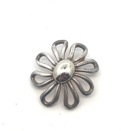 925 Sterling Silver Open Work Flower Pendant 4.8g