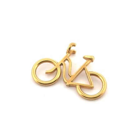 Georg Jensen Sunshine & Night Bicycle Charm Pendant Brass 14k Overlaid #5216