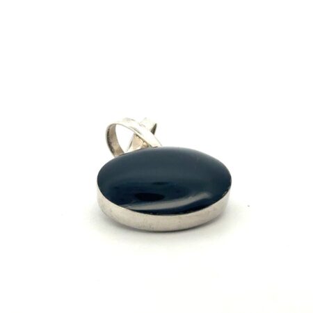 .925 Sterling Silver Oval Onyx Pendant, 13.0g