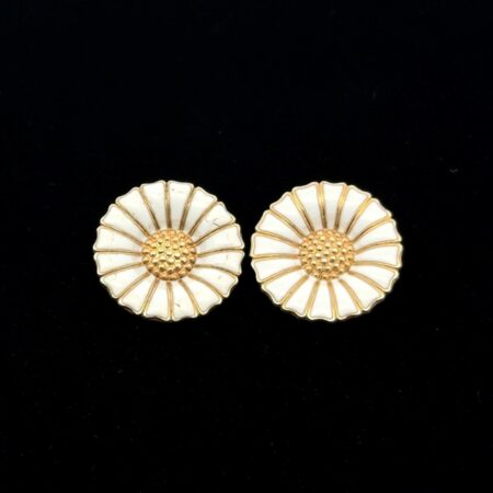 Anton Michelson Edelweis Flower Clip-On Earrings .925 Sterling Silver, 7.0g