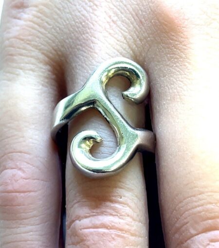 925 Sterling Silver Free Form Ring 6.8 Grams Size-8