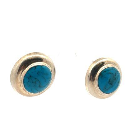 .925 Sterling Silver Turquoise Mexican Earrings 10.5g