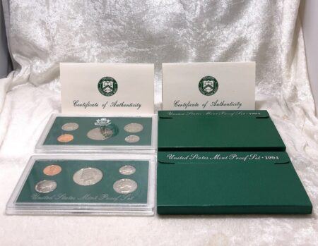 Lot of Two (2) 1994 US Mint Proof Sets 5-Coin Sets (10 Coins Total)